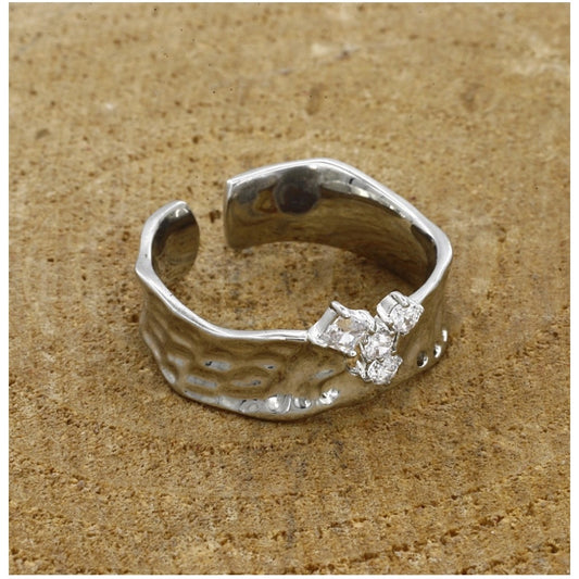 Generic Stainless Steel Silver Polish Freesize Western Finger Ring (Silver Plated)