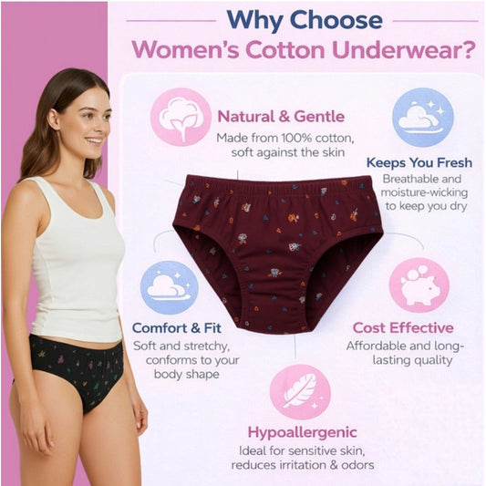 Generic Pack of_9 Women's Cotton Printed Hipster Panty (Multicolor)