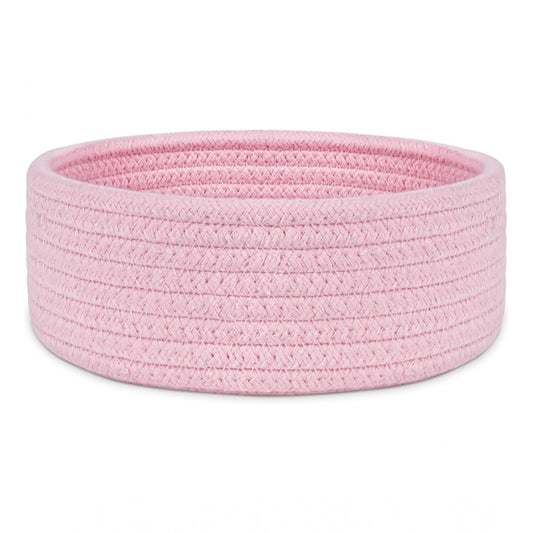 Generic Cotton 8x3 Inch Round 1 Pcs Bedside Organizer With Out Lid (Pink)
