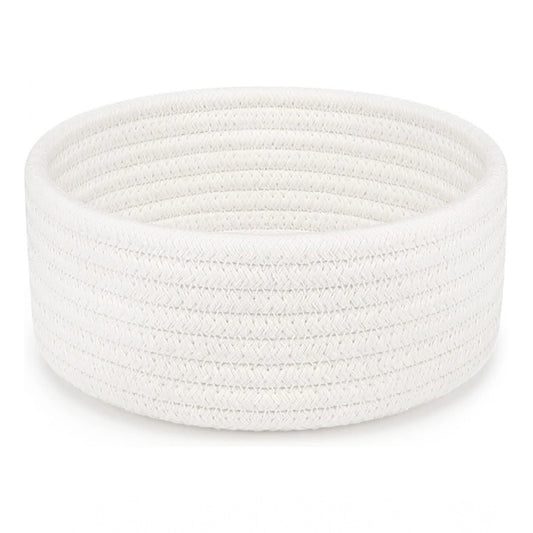 Generic Cotton 8x3 Inch Round 1 Pcs Bedside Organizer With Out Lid (White)