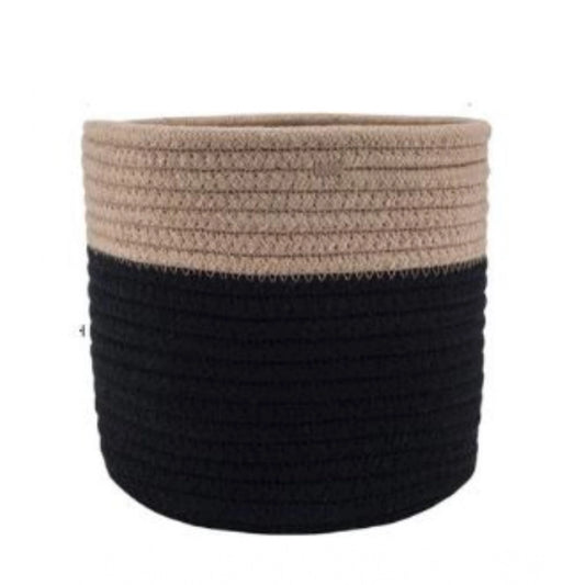 Generic Cotton Flower Pot With Out Lid (Beige-Black)