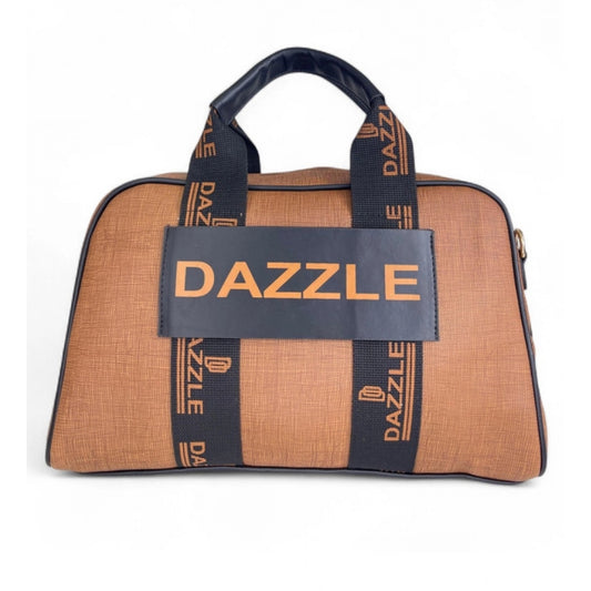 Generic Women's Polyurethane Textured Duffle Bag with Adjustable & Removable Strap (Brown)