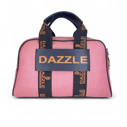 Generic Women's Polyurethane Textured Duffle Bag with Adjustable & Removable Strap (Pink)