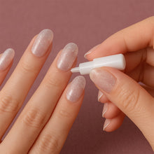 Premium Glitter 3D Floral Press-On Artificial Nail Tips with Nail Glue fake nails (1 Set)