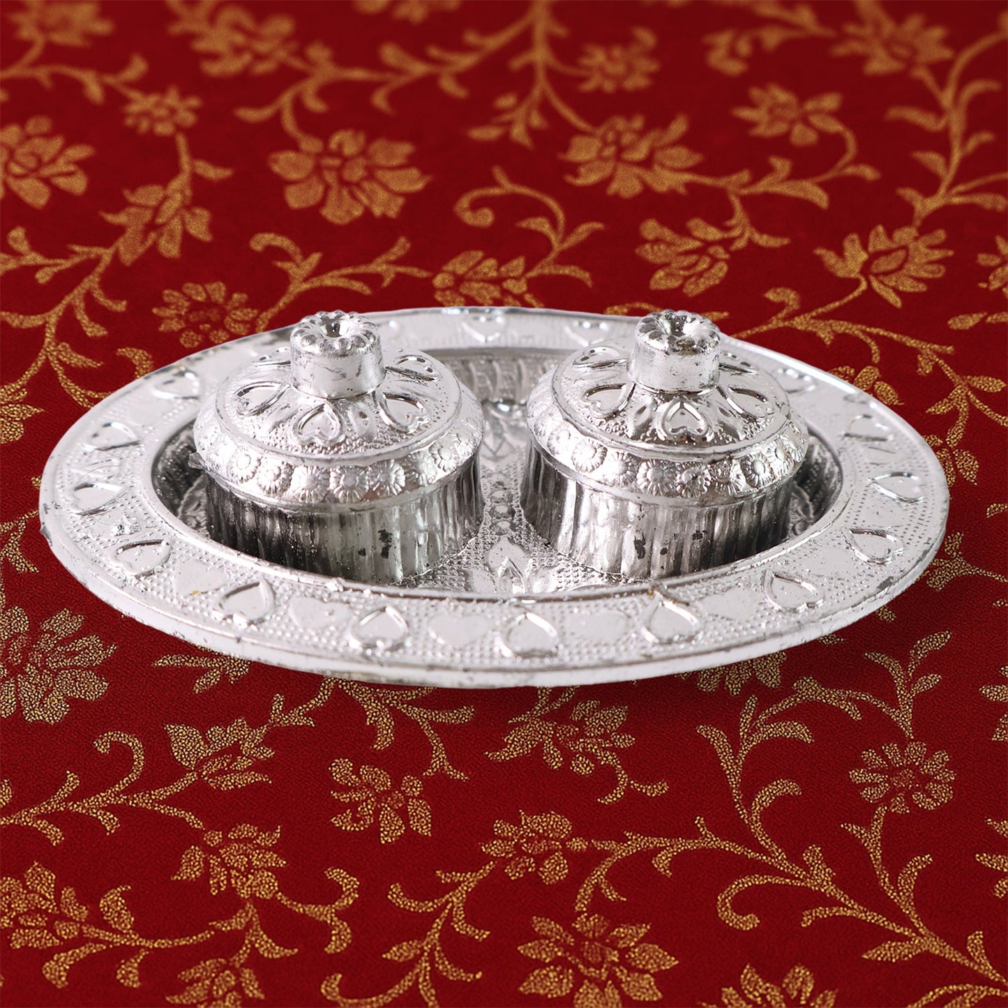 Oval Shape Special Puja Thali (1 Pc / Mix Design)