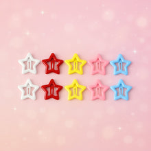 Metal Printed Star Shape Hair Clips (10 Pcs Set)