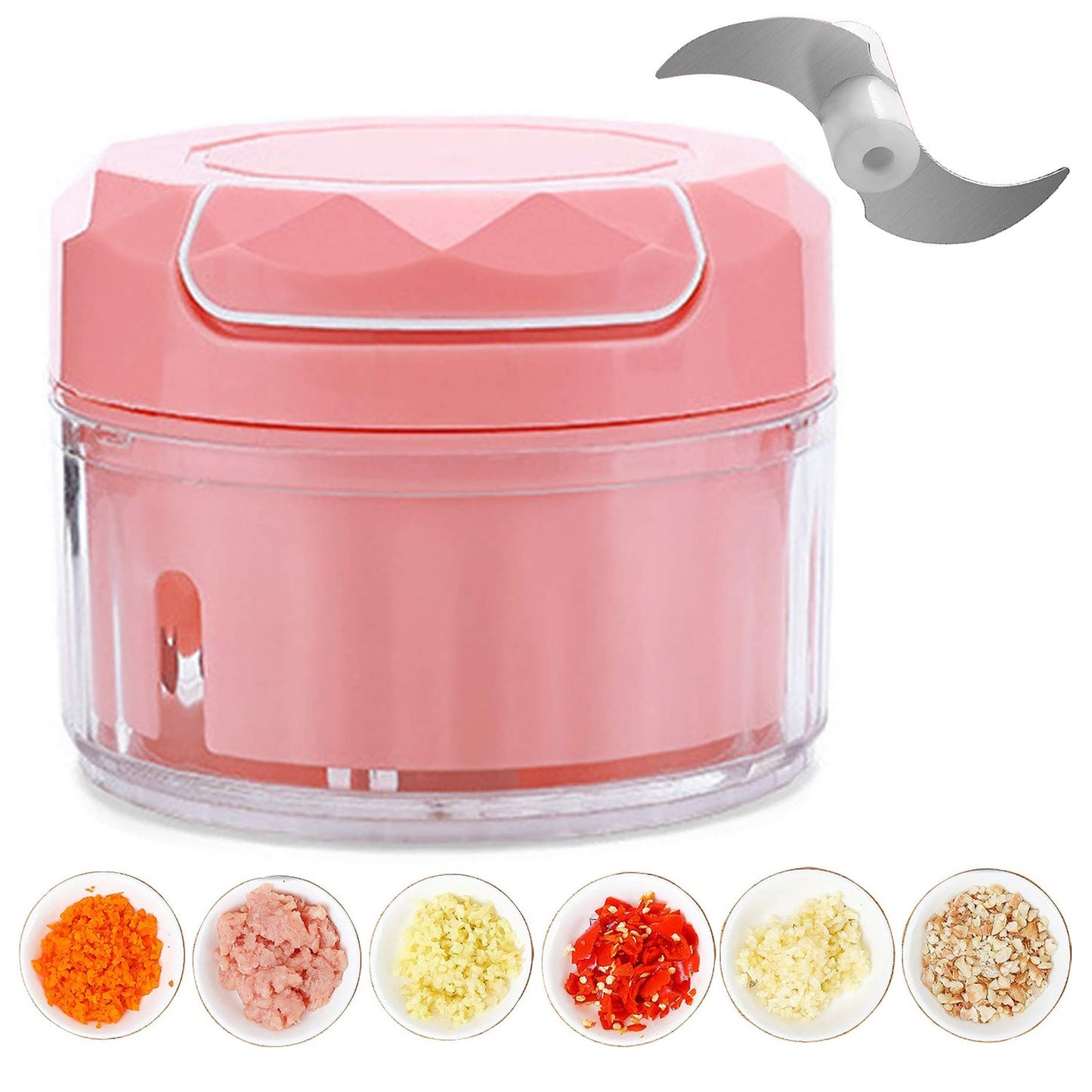 Manual Mini Food Processor Vegetable Chopper Hand Pull String Onion Chopper (1 Pc)