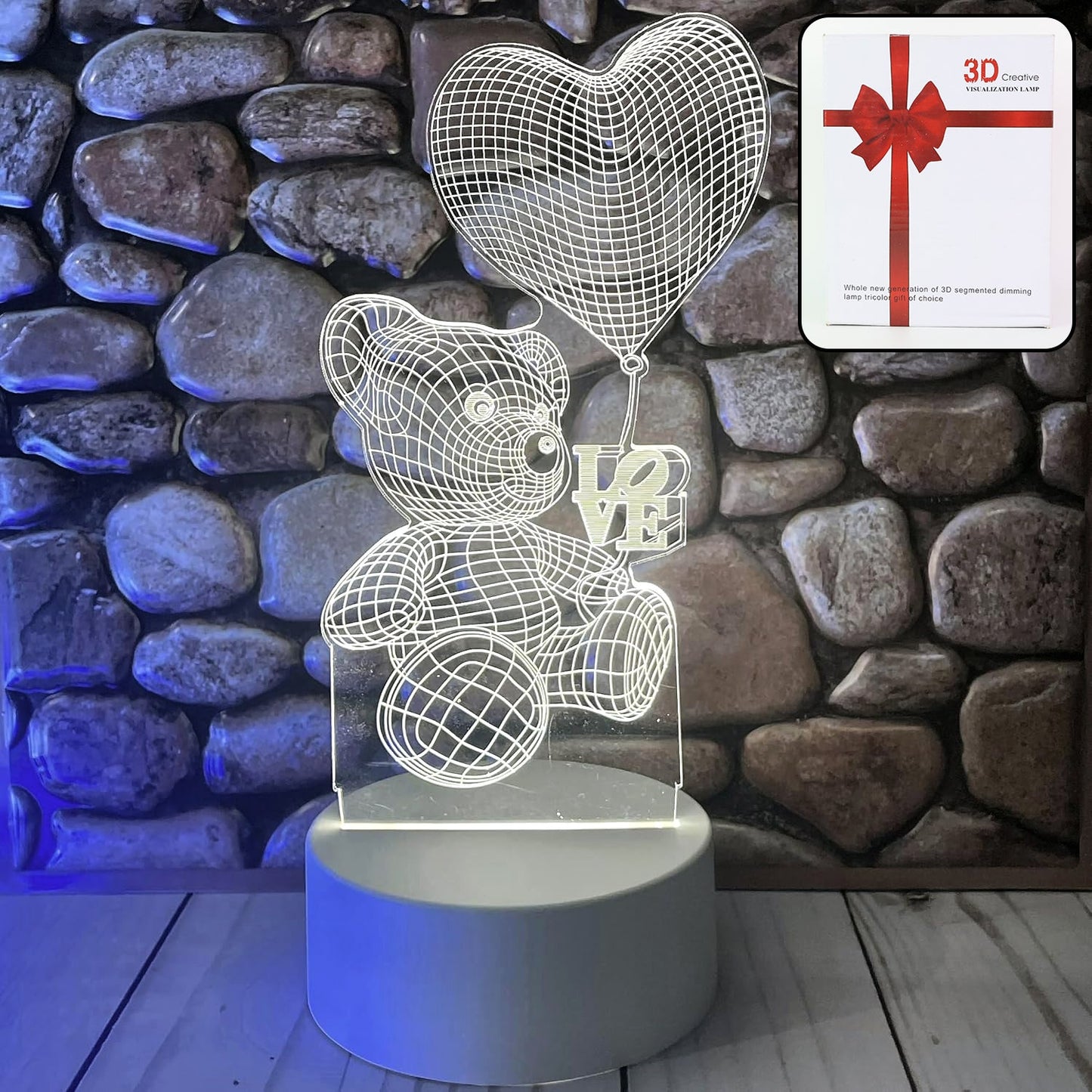 3D Illusion LED Night Lamp with Gaming Controller Design