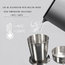 2 in 1 Camping Folding Cup with Keychain (1 Pc)