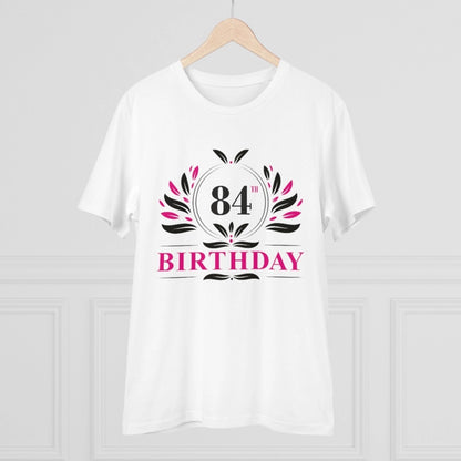 Generic Men's PC Cotton 84th Birthday Printed T Shirt (Color: White, Thread Count: 180GSM)