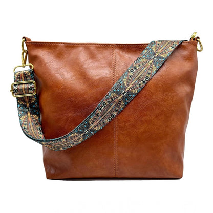 Generic Women's PU Leather Medium Sling bag Zipper Handbag (Brown)