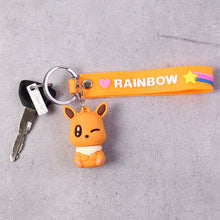 Cute Cartoon Silicone 3D Key Chain with Metal Hook & Strap (Pack of 1)