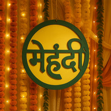 Mehndi Ceremony Wall Hanging / Backdrop Sign Name Plate (1 Pc)