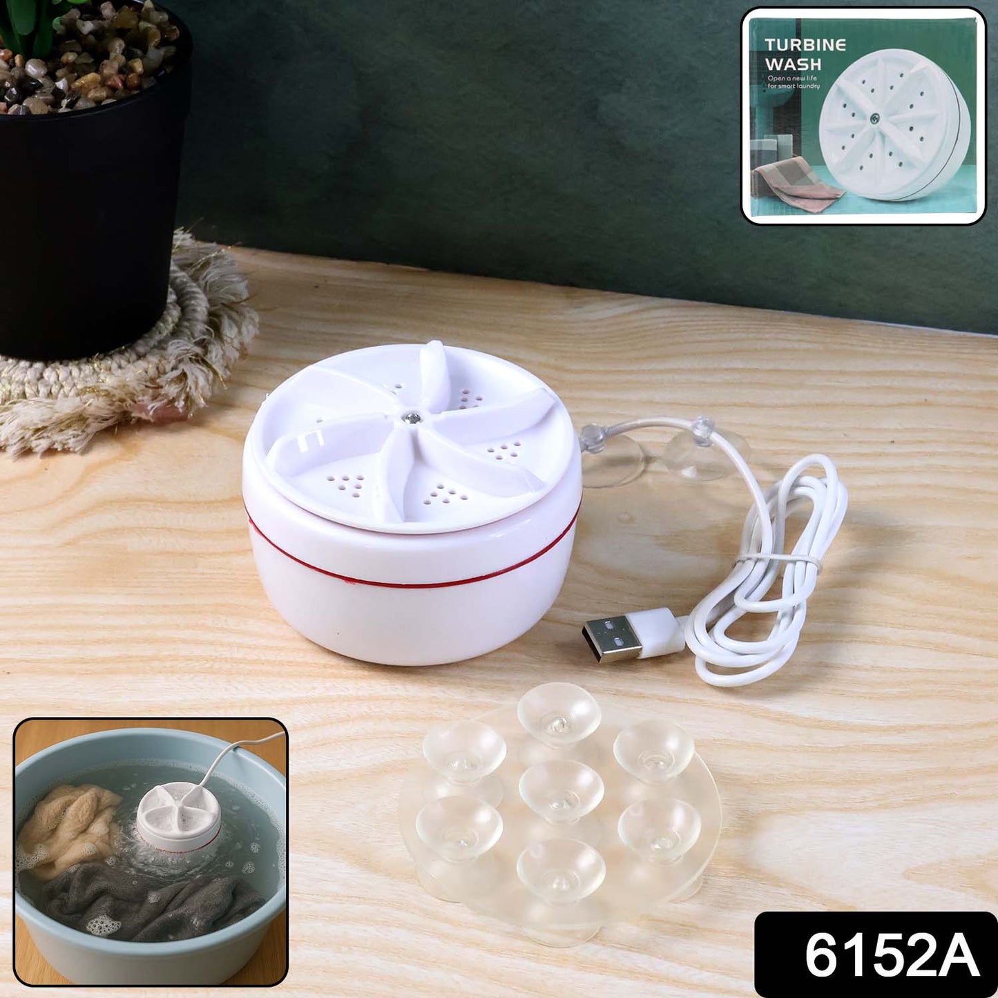 Mini Turbo Washing Machine – Portable USB-Powered Washer for Home, Camping, College & Small Spaces
