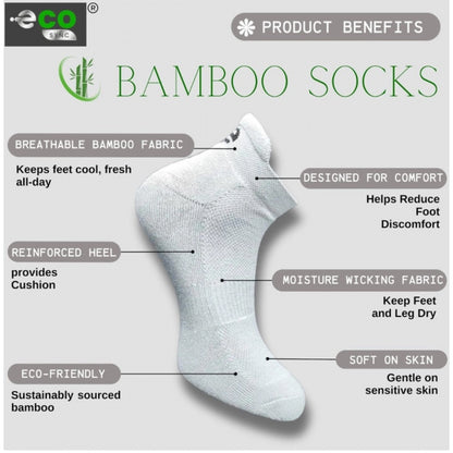 Generic 4_Pair Set Unisex Casual Bamboo Cotton Printed Ankle Length Socks (Multicolor)