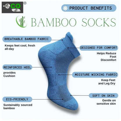 Generic 4_Pair Set Unisex Casual Bamboo Cotton Printed Ankle Length Socks (Multicolor)