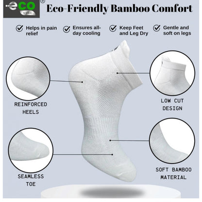 Generic 4_Pair Set Unisex Casual Bamboo Cotton Printed Ankle Length Socks (Multicolor)