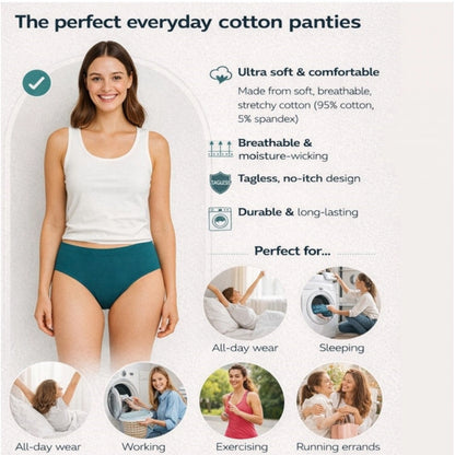 Generic Pack of_12 Women's Cotton Solid Hipster Panty (Multicolor)