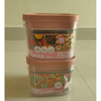 Generic Pack of 2 Switchers Airtight Storage Container Set 500 ML (Pink)