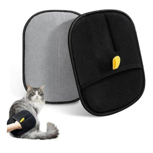 Generic Pack of 2 Cat Dog Hair Remover Gloves (Black)