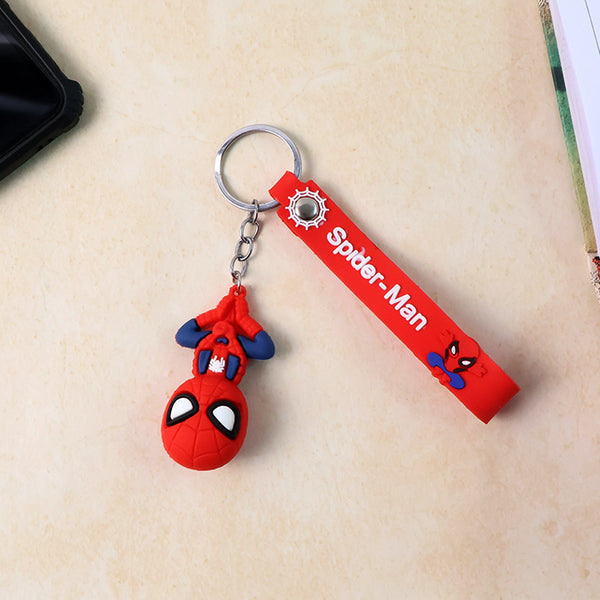 Cute Cartoon Silicone 3D Key Chain with Metal Hook & Strap (Pack of 1)