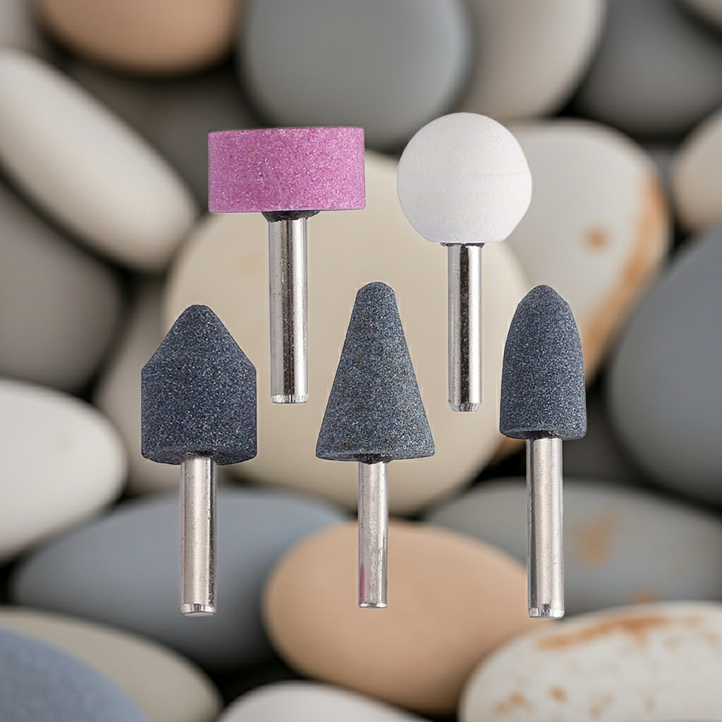 '-5 Pcs Shank Abrasive Mounted Stone (Multicolour)