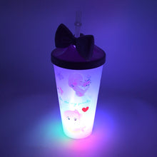Unicorn Water Bottle with Straw & Lid for Kids, Tumbler (With Light)
