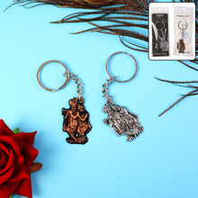 Radha Krishna Metal Keychain Set (2 Pc Mix Design)