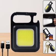 Mini Rechargeable Keychain Flashlight - 4 Light Modes with Folding Bracket & Magnetic Base