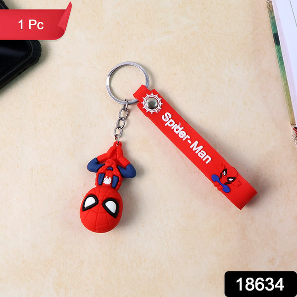 Cute Cartoon Silicone 3D Key Chain with Metal Hook & Strap (Pack of 1)